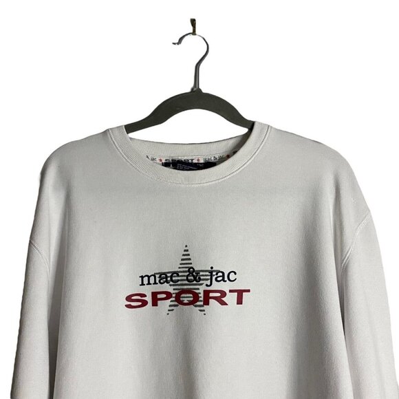 Mac & Jac Sport Women's White Crewneck Sweatshirt - Picture 2 of 9
